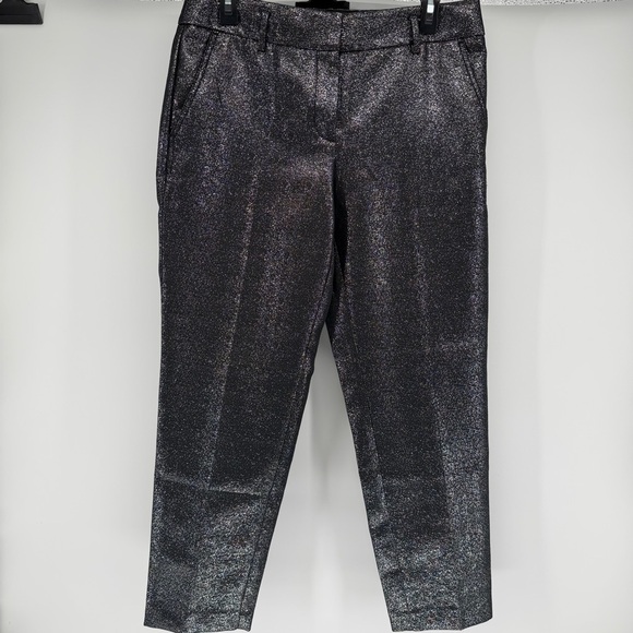 LOFT Pants - LOFT Riviera Shimmering Gray Silver Metallic Pants Womens Size 4